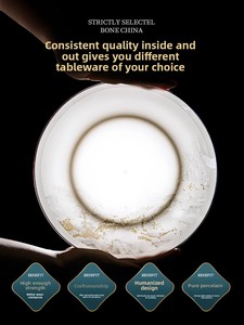 Service de bols et d'assiettes de style chinois moderne de Jingdezhen, vaisselle en céramique de haute qualité, porcelaine osseuse, grand éclat, couleur de glaçure champêtre - Product Image 5