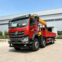 Grue montée sur camion de 10 tonnes, boîte de vitesses, flèche télescopique à 5 sections, moment de levage de 250 KNm, hauteur maximale de 21 m, portée des stabilisateurs de 7500/5300 mm