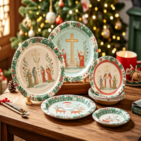 Assiettes en papier pour les fêtes de bureau, vaisselle jetable en vrac pour les réunions et les événements