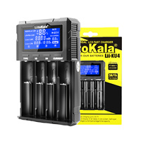 Chargeur intelligent LiitoKala Lii-KU4 à 4 emplacements avec écran LCD pour batteries 18650, 26650, 21700, 32650, 20700, 16340 AA AAA
