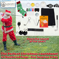 Coffret cadeau de calendrier de l'avent de Noël pour le golf avec 24 accessoires de golf, boîte de compte à rebours imprimée pour les golfeurs, cadeau de Noël