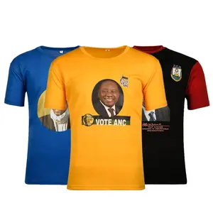 Guter Preis Ghana Afrika Sublimation kunden spezifisches Design Wahl hemd Kampagne T-Shirt Baumwolle Polyester Wahlkampf förderung