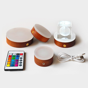 Socle LED rond en ébène pour verres à vin et sous-verres à cocktail, interface USB détachable, vente en gros usine - Product Image 1