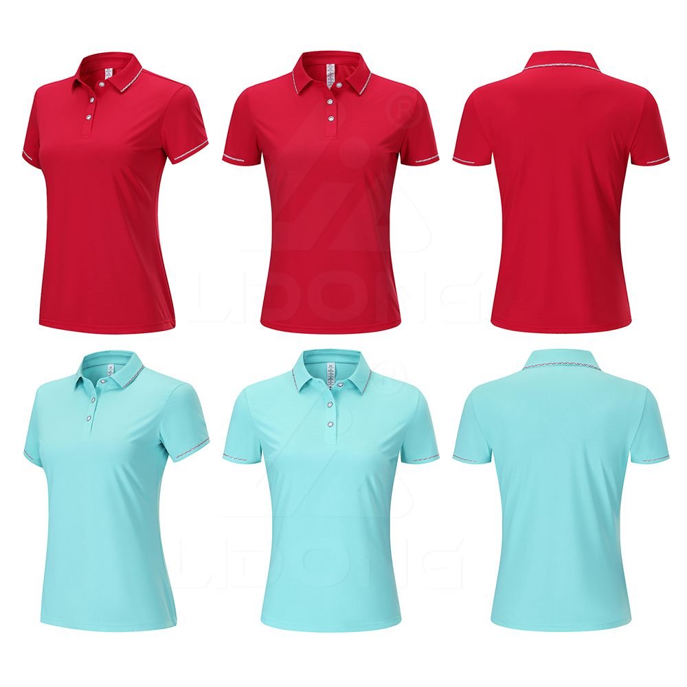Professional Look Button Down Performance Fabric Golf Tops For North America Market Customizable For Wholesale Buyers
