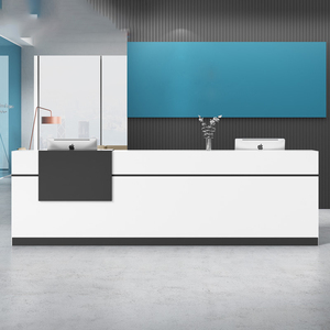 Q105 Escritorio de recepción moderno personalizado para edificios de oficinas Hogar Bares Salones de belleza Cajero Tiendas Escritorios de bienvenida para escuelas - Product Image 2