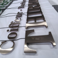 Enseigne Combinée Haut de Gamme Personnalisée en Acier Inoxydable Bronze Ancien, Rétroéclairée par LED, avec Lettres Solides Étanche de 20 mm d'Épaisseur