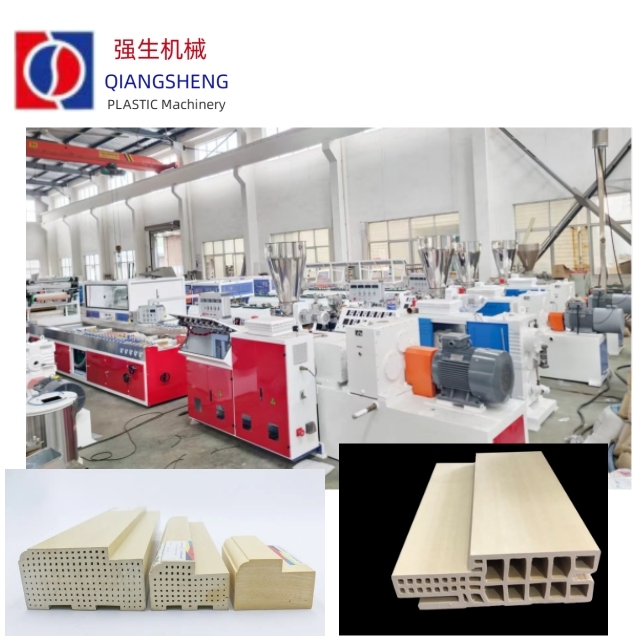 High Output WPC Solid Door Frame Production Line Wood Plastic Composite Profile Extrusion Machine Line