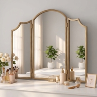 Miroirs de courtoisie 3 voies 30 x 37 po, miroir pliant réglable pour salle de bain et chambre à coucher, miroir décoratif mural à 3 faces