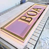 Enseigne lumineuse LED rose étanche avec logo 3D personnalisé pour salon de beauté, enseigne commerciale murale extérieure pour façade de magasin