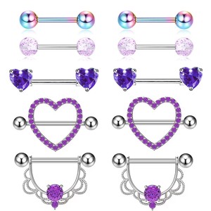Nouveau acier inoxydable en forme de coeur zircon haltère mamelon anneau <span class=keywords><strong>sexy</strong></span> femmes corps <span class=keywords><strong>piercing</strong></span> mamelon ongles ensemble - Product Image 4