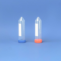 Tube de microcentrifugation conique à fond plat en PP de qualité médicale jetable, 1,5/2/5/15/50 ml