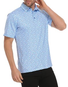 เสื้อโปโลผู้ชายแบบยืดได้4ทิศทาง,เสื้อผ้าเล่นกอล์ฟผ้าโพลีเอสเตอร์และสแปนเด็กซ์ความชื้นคุณภาพสูงสำหรับผู้ชาย - Product Image 5