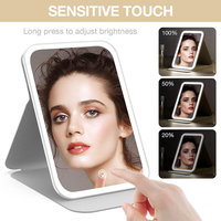 Miroir cosmétique éclairé debout de style européen Miroir de maquillage LED compact portable Miroir pliant rechargeable personnalisé