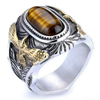 Anillos de Hombre de Acero Inoxidable 316L Personalizados al por Mayor, Chapados en Oro de 14k y 18k, con Cristales de Moda y Piedras Preciosas