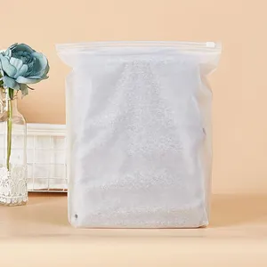 Eva — sachet d'emballage de vêtements, fermeture à glissière, impression personnalisée, sac imperméable, emballage plastique mat givré, vente en gros, unités