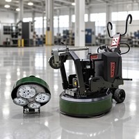 Ponceuse autoportée pour sols secs et humides, meuleuse à béton avec moteur 15KW 380V/220V, machine de ponçage double fonction