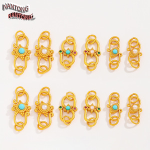 Nantong 18k Gold Plated Copper Figure Eight Buckle S Shape Clasp Pendant <b>Quick</b> <b>Link</b> Bracelet DIY Jewelry Accessory Mixed Shapes - Product Image 1