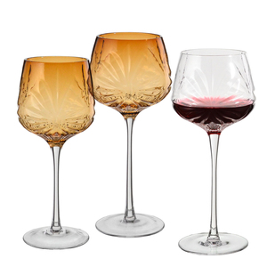 Samyo Vendita Calda: Calici in Cristallo Premium Personalizzati con Logo, 420/470ml, Soffiati a Mano, Color Ambra con Rilievi, per Vino Rosso - Product Image 2