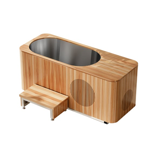 Bañera de inmersión fría de madera de cedro de 1 HP para exteriores, con enfriador, para spa, bienestar y atletas. - Product Image 2