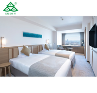 Ensembles de meubles de chambre d'hôtel de luxe personnalisés, quatre lits pour chaîne hôtelière 5 étoiles, projet de motel, usine directe