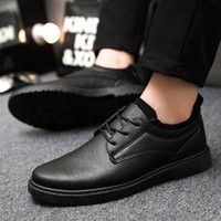 Chaussures en PU décontractées pour hommes, tendance, transfrontalières, grande taille 45, style business, basses, à lacets, semelle extérieure en caoutchouc, semelle souple, pour la conduite