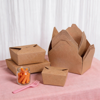 Boîte à emporter carrée en kraft de qualité alimentaire 32 oz, emballage jetable écologique de luxe pour salades et repas de restaurant