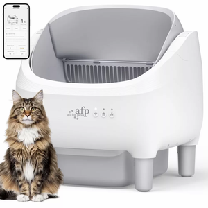 Toilette pour chat AFP Open-Top Design, auto-nettoyante, avec bac à déchets de 15 L, commande par application, nettoyage <span class=keywords><strong>automatique</strong></span>, pour plusieurs chats - Product Image 1