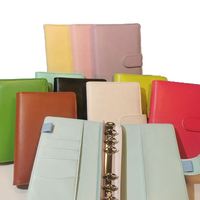 Classeur A6 personnalisé en plastique transparent avec couverture en cuir PU, 6 anneaux, étanche, pour budget et système d'enveloppes de trésorerie avec étiquettes autocollantes