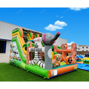 Castillo Inflable de PVC Grande y Resistente con <span class=keywords><strong>Tobogán</strong></span> de Animales del Zoológico para Uso Comercial y de Alquiler en Fiestas Infantiles en Interiores/Exteriores - Product Image 3