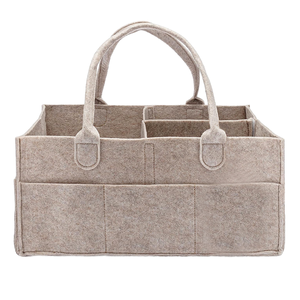 Organisateur de couches en feutre avec poignée, panier de rangement portable pour couches de bébé avec séparateur amovible - Product Image 1