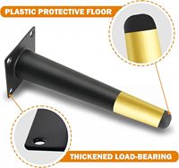 Vielseitig Einsetzbare Metall-Möbelbeine Gold Schwarz Sofa-Metallbeine für Tische Metall-Möbelbeine 4er-Set Schwarz