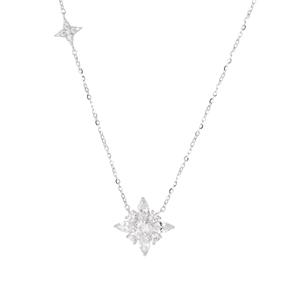 Collier en argent pur S925 avec dentelle de princesse, style palais exquis, doux, tridimensionnel, matériau principal platine - Product Image 5
