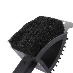 Outil de barbecue multifonctionnel 3 en 1 de haute qualité, vente en gros personnalisée, avec long manche en plastique et brosse de nettoyage double face - Product Image 4