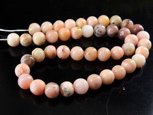 โอปอลเปรูสีชมพู หินธรรมชาติ เม็ดหลวม ขัดเรียบ รูปทรงสม่ำเสมอ ขนาด 8 มม. รับรองโดยบุคคลที่สาม ขนาดรู 0.50 มม. สำหรับทำเครื่องประดับ - Product Image 2