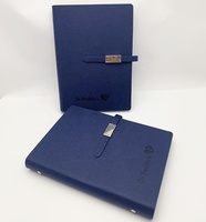 Reliure à 6 anneaux en cuir PU bleu marine personnalisée, couverture de journal d'écriture A5, planificateur avec fermeture magnétique