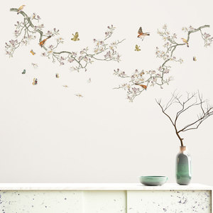 Autocollants muraux en forme de <span class=keywords><strong>branche</strong></span> <span class=keywords><strong>d</strong></span>'<span class=keywords><strong>arbre</strong></span> fleuri, <span class=keywords><strong>d</strong></span>écoration de fond de salon, papier peint avec oiseaux et papillons, <span class=keywords><strong>d</strong></span>écoration <span class=keywords><strong>d</strong></span>'intérieur, autocollants <span class=keywords><strong>d</strong></span>écoratifs - Product Image 2