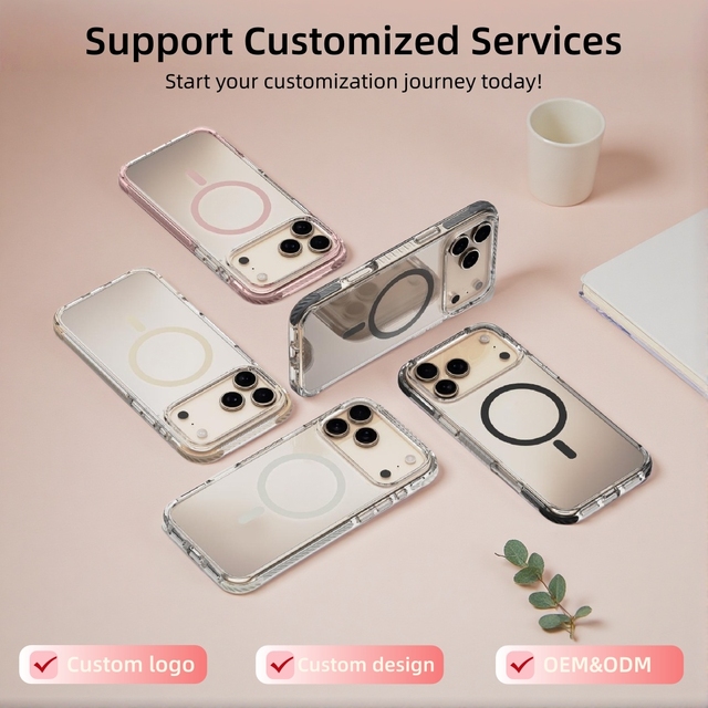 Shockproof Transparent Case Drop Protection Magnetic Cover Custom Brand Phone Case Clear for iPhone 17 16 15 Pro Max