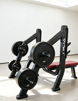 Banc de musculation plat commercial SK avec rangement pour plaques – Station d'entraînement de force professionnelle robuste pour exercices pectoraux