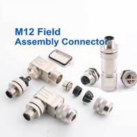 Connecteur mâle M12, borne à vis à code D à 4 broches blindées pour contrôle intelligent Ethercat