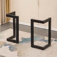 Support de pied de table en bois massif, en fer forgé usiné CNC, métal sur mesure pour bureaux informatiques et de conférence - Design moderne et épuré