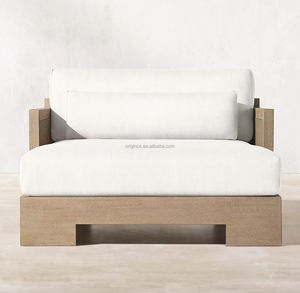 Muebles de Jardín para Exteriores, Sillones Individuales de Madera de Teca Maciza con Cojines Suaves - Product Image 2