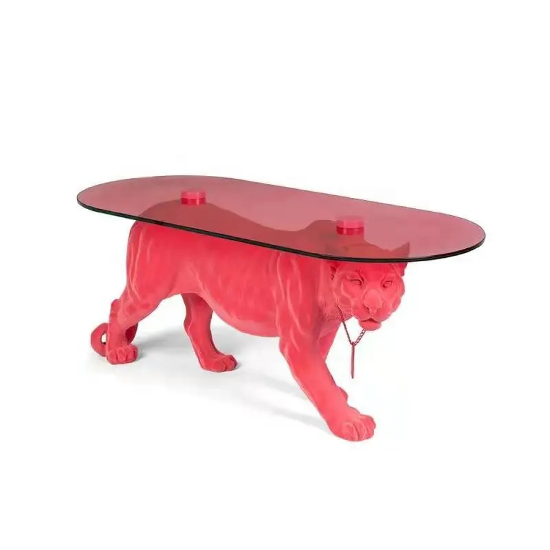 Table basse animalière Table basse Frp pour salon, table basse design moderne en verre dur