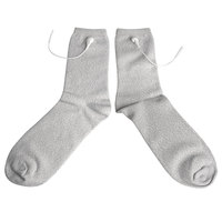 Chaussettes électrodes TENS/EMS Konmed KM407 en fibre argentée conductrice avec contrôle manuel filaire pour réflexologie plantaire et massage améliorant la circulation sanguine