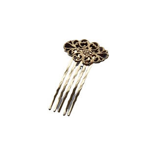 Épingle à cheveux en cuivre pur 31x58mm, style antique, peigne à cheveux fait main, plaqué or et argent, accessoire de mariage DIY - Product Image 5