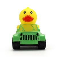 Canard en caoutchouc à presser de 3 pouces avec design de voiture Jeep, jouet de bain couineur, logo personnalisé, canard ludique pour bébé, vente en gros