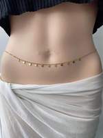 Chaînes de corps Gaby en acier inoxydable, chaîne de ventre étanche, chaîne de taille plaquée or 18 carats, bijoux de corps pour femmes, vente en gros