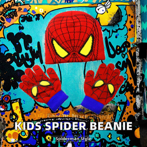 Jacquard Beanie Hat for Kids Warm Knitted <strong>Caps</strong> with Spider-Man Glove Suit Puff Printing Travel-Friendly 100% Acrylic - Product Image 2