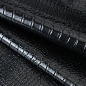 Düz renk timsah derisi kabartmalı mikrofiber sentetik deri kumaş ayakkabı/çanta/DIY aksesuarları yapma