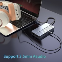 Hub USB-C 10-en-1 avec sortie 4K HDTV, RJ45 (100 Mbps), 2 ports USB 3.0, audio 3,5 mm, lecteur de cartes SD/TF et 2 ports USB 2.0 – Station d'accueil et adaptateur pour ordinateur portable