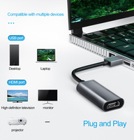 Adaptateur USB vers HDMI USB 2.0 vers HDMI 1080P/60 Hz Adaptateur convertisseur Hub Mâle vers Femelle Plug and Play pour ordinateur portable Écran HDTV